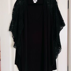 EUC Jordan Taylor Black Lace sleeve swim coverup size XL